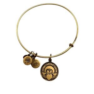 Alex And Ani 2014 CLADDAGH Brass Expandable Charm Bracelet